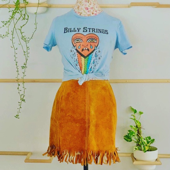 Vintage Dresses & Skirts - 1960s Fringe leather mini
